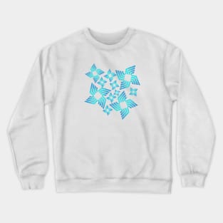 Blue Gradient Flower Pattern Crewneck Sweatshirt